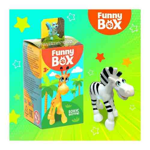 ZABIAKA Игровой набор Funny Box «Зоопарк»: карточка, фигурка, лист наклеек арт. 101424457995
